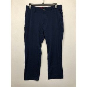 Under Armour Men Golf Chino Flat Front Pants Size 38x30 Navy Blue M110 -15
